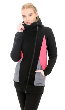 Mikino-kabátek black pink grey