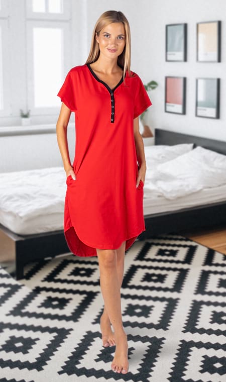Damen-Nachthemd – rot